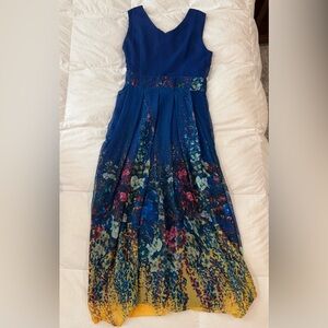 Misook Blue Floral Gown